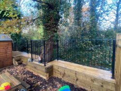 Decking 12 Decking, raised sleepers and railings